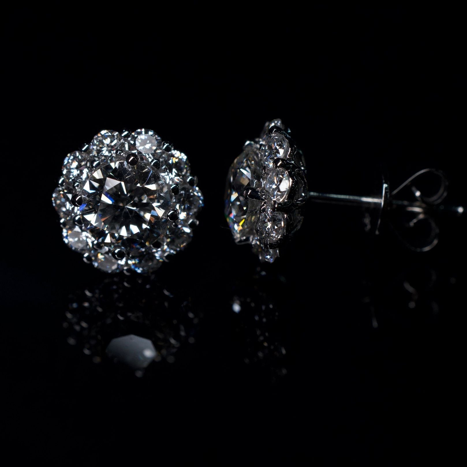14K Lab Diamond Earrings 4ctw