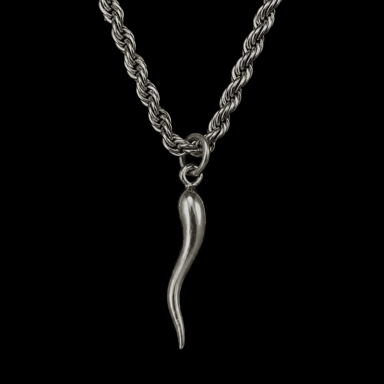 Italian Horn Silver Pendant