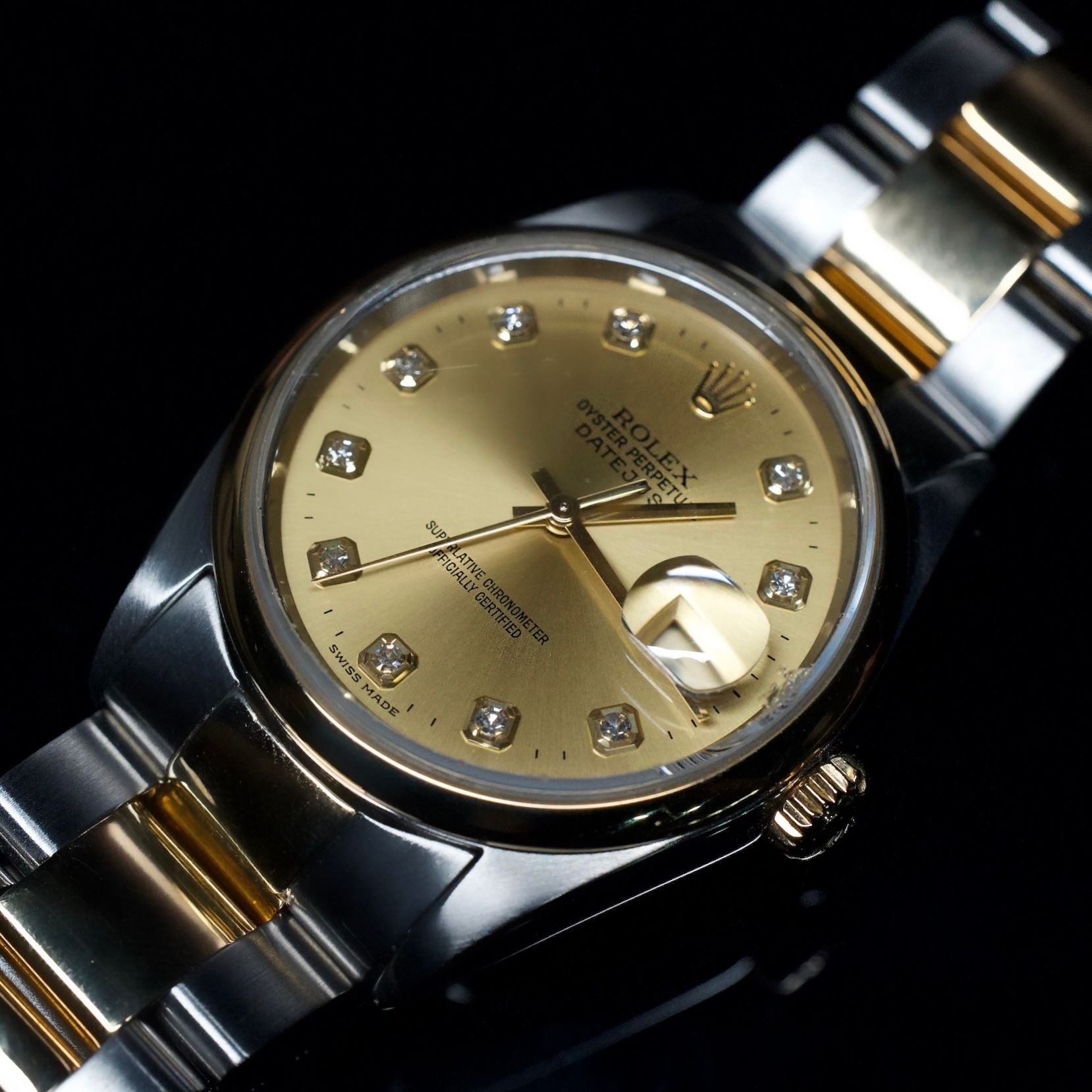 Rolex DateJust 16013 Champagne Diamond Dial