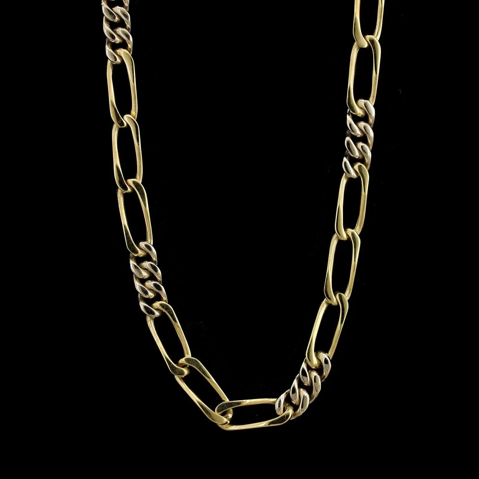 Mens 14k Solid Yellow Gold Figaro Chain 22 Inches 4mm