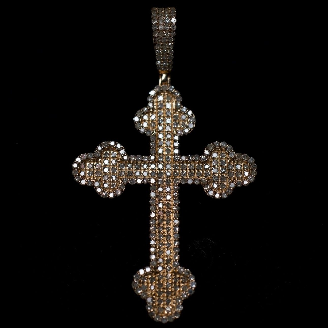 14k Natural Diamond Cross Pendant 1.63ctw