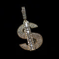 14k Natural Diamond Money Sign Pendant