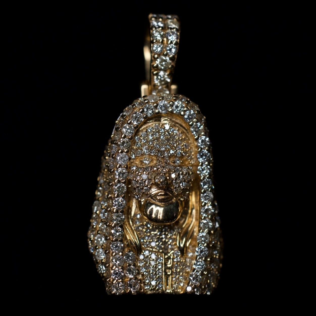14k Natural Diamond Jesus Head 3.4ctw