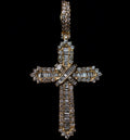 14k Natural Diamond Cross Pendant