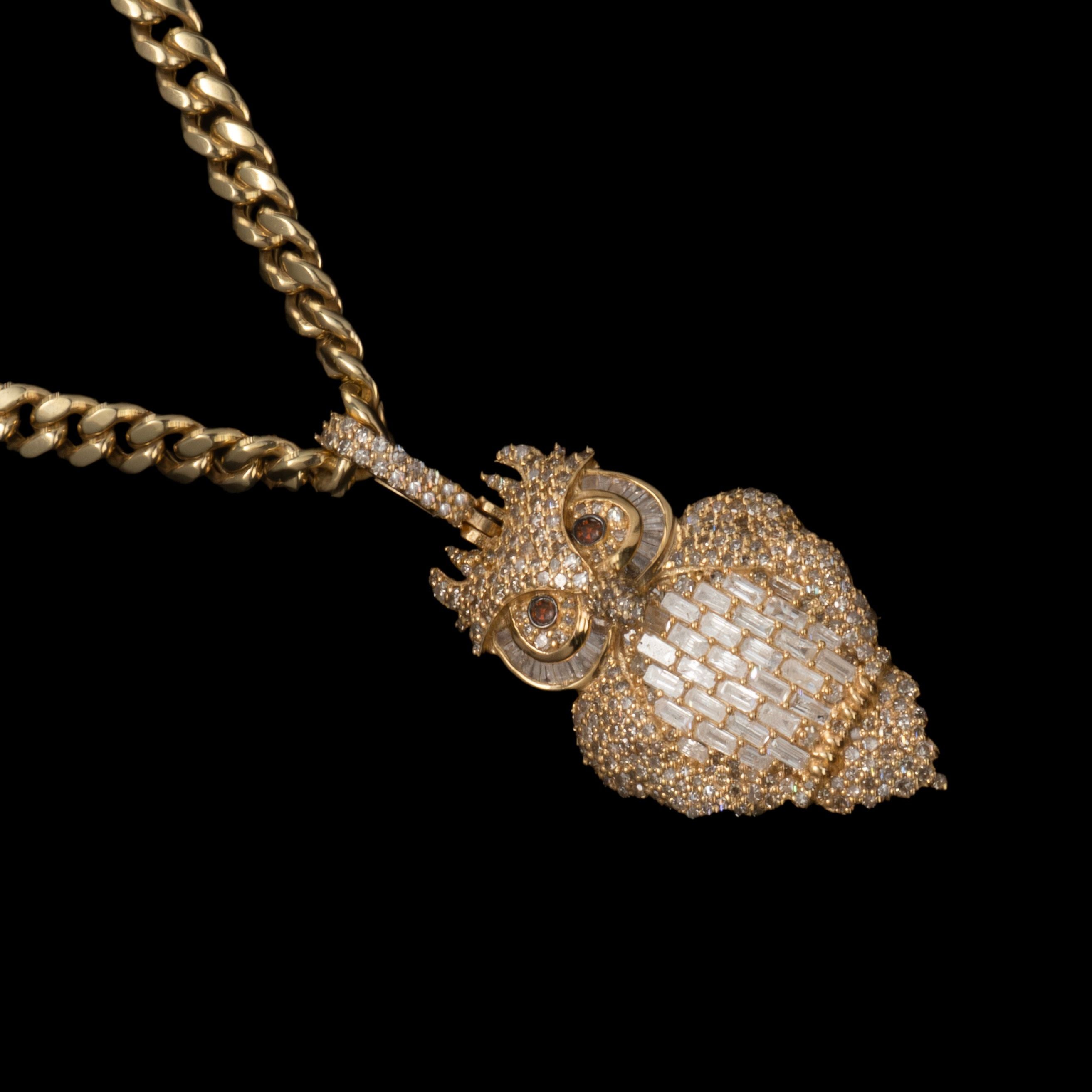 DIAMOND OWL PENDANT