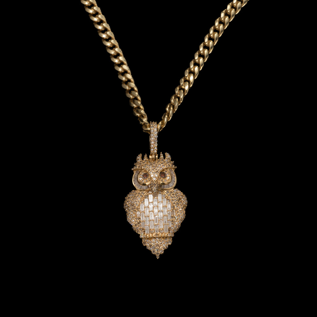 DIAMOND OWL PENDANT