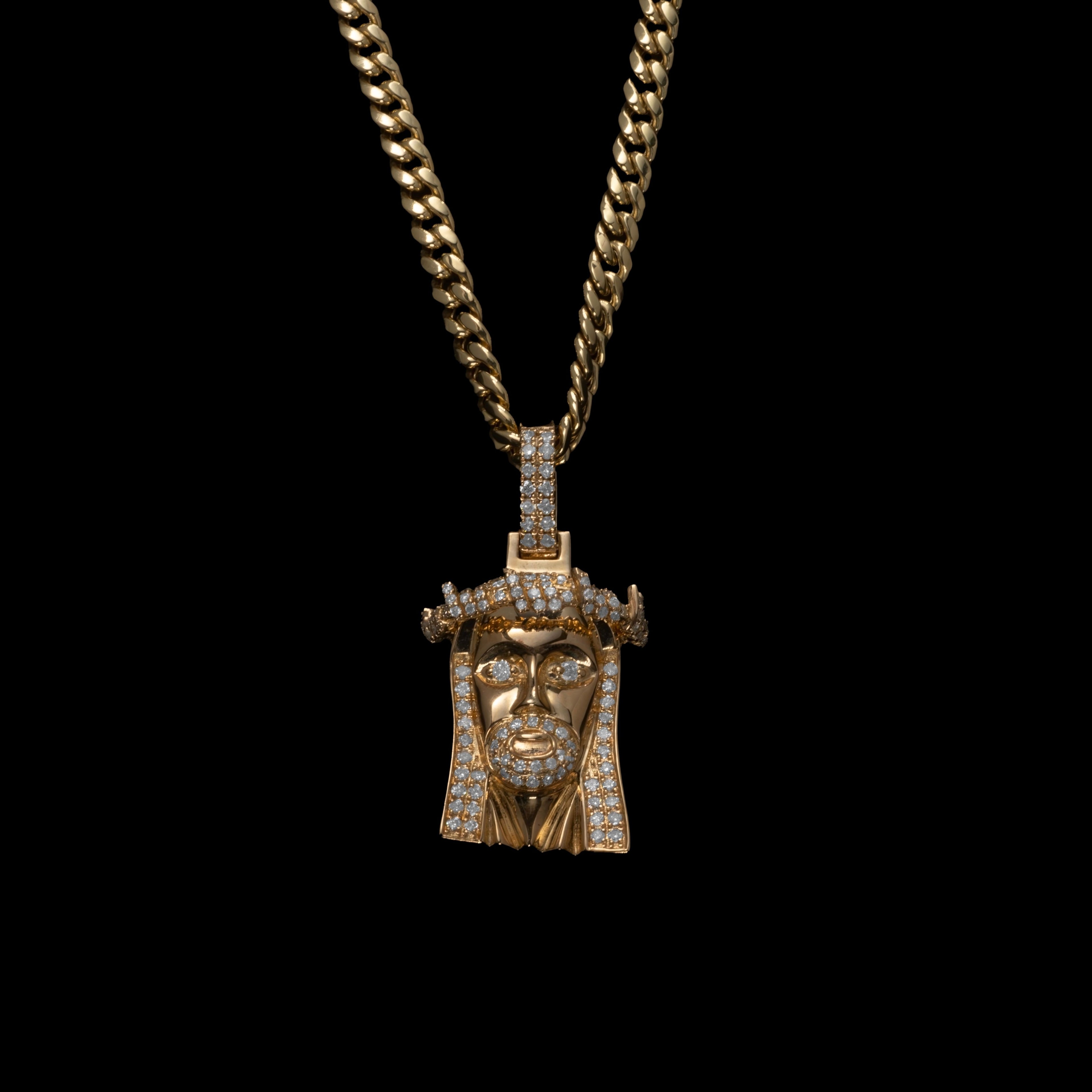 10K JESUS HEAD PENDANT