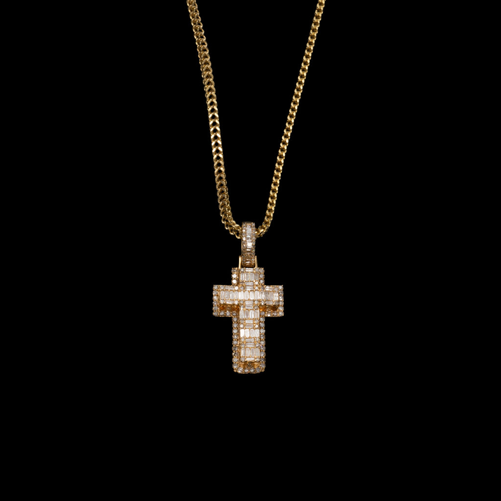 14K DIAMOND CROSS PENDANT