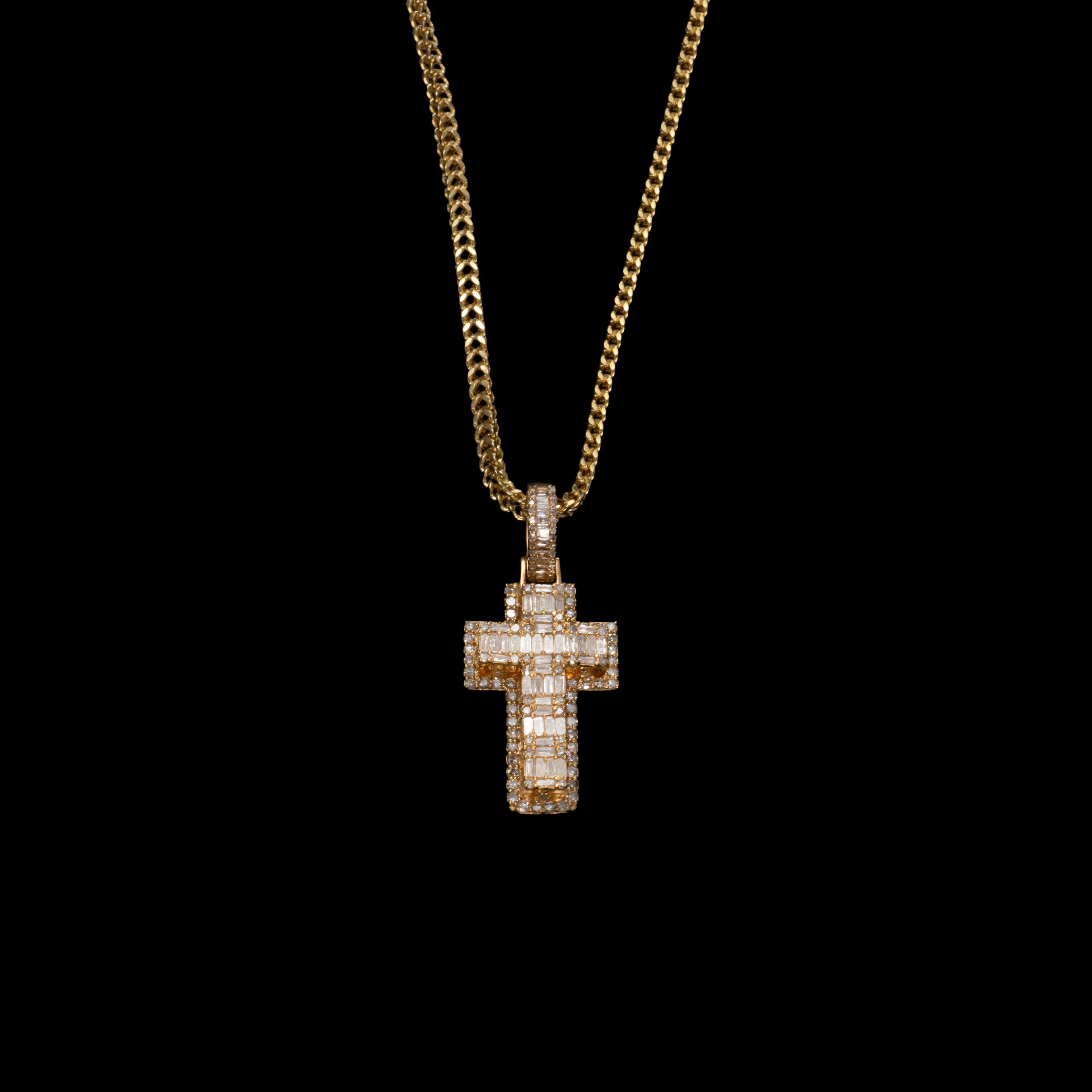 14K DIAMOND CROSS PENDANT