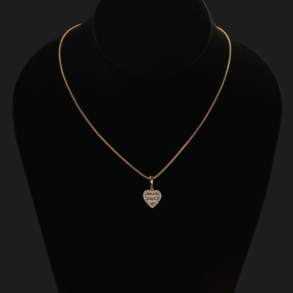 14K Gold Heart Diamond Pendant