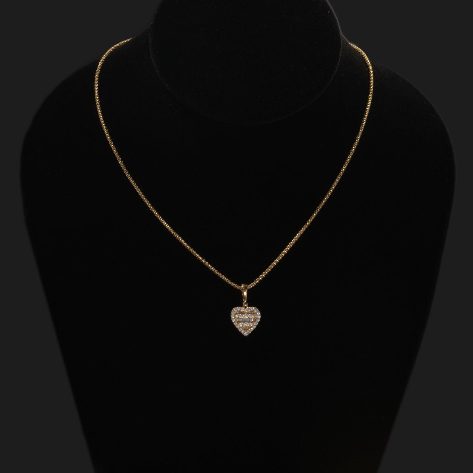 14K Gold Heart Diamond Pendant