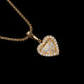 14K Gold Heart Diamond Pendant
