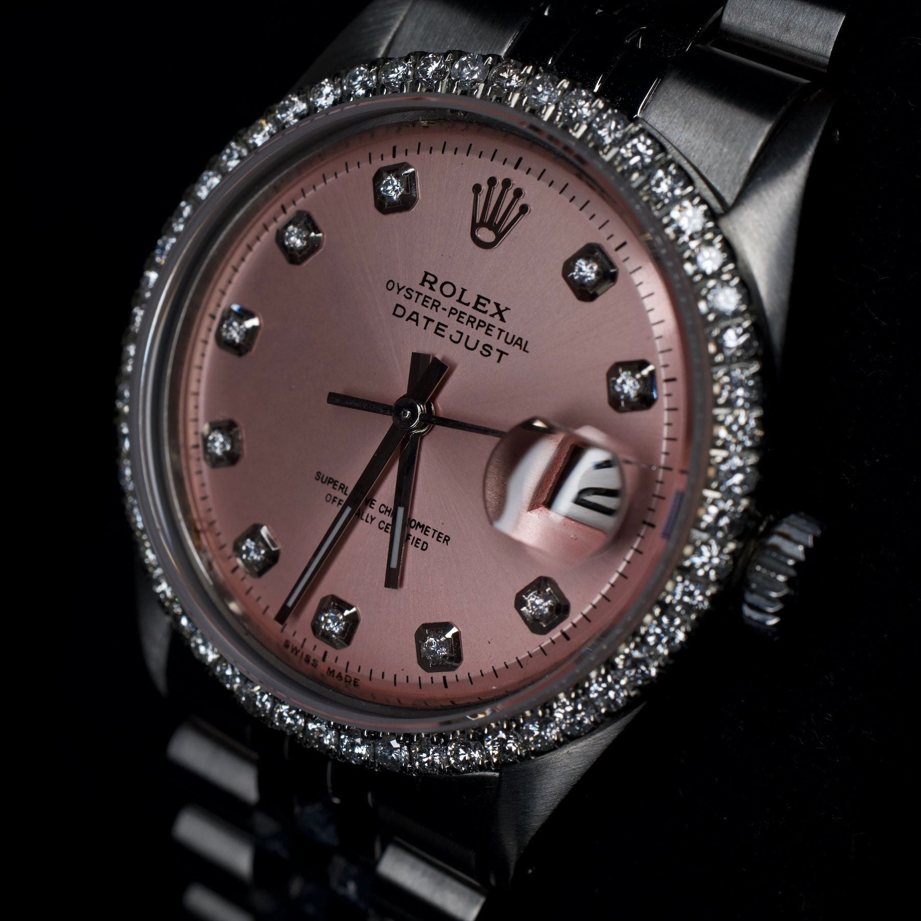 Rolex Date Just, Pink Diamond Dial