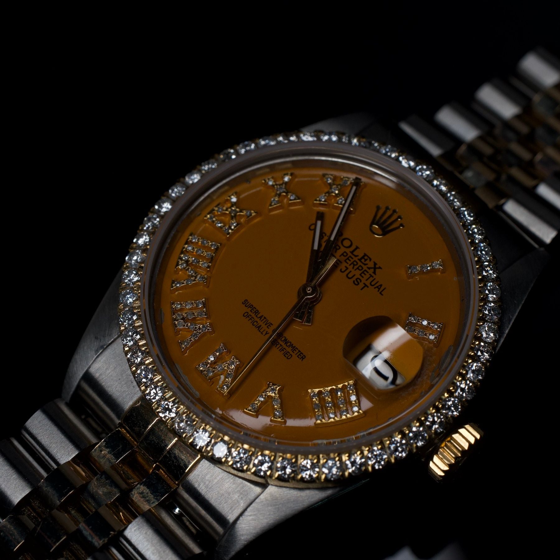 Rolex DateJust Orange Diamond Dial