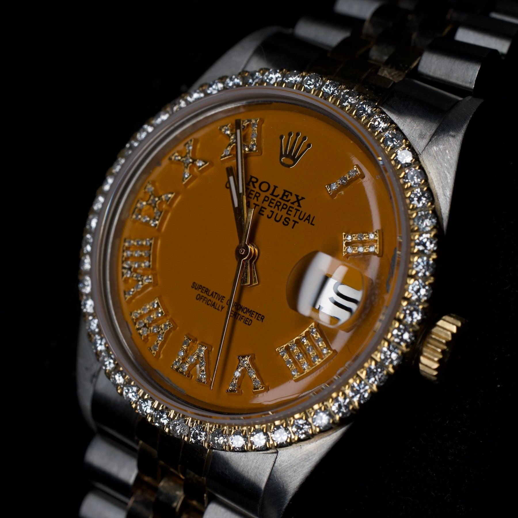Rolex DateJust Orange Diamond Dial
