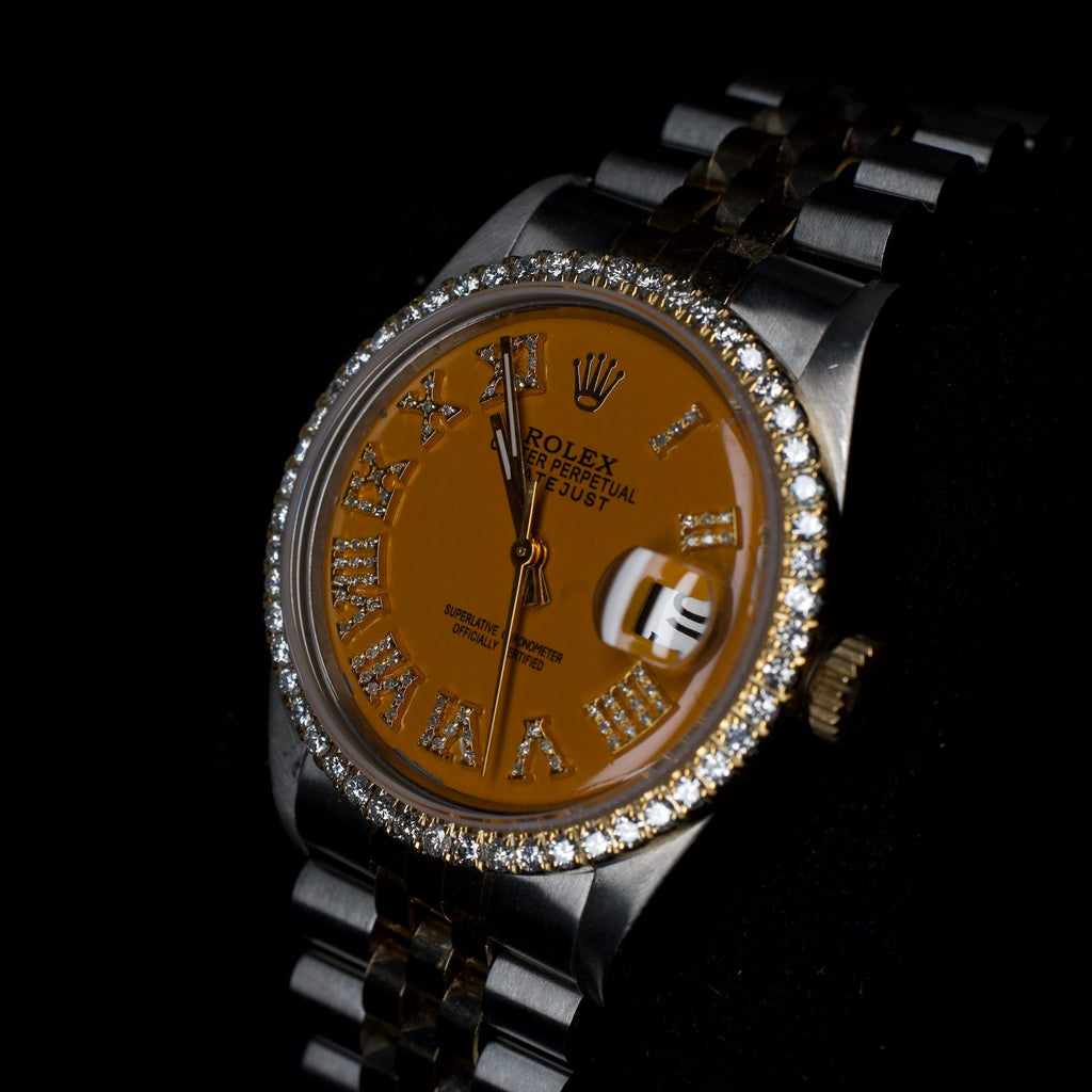 Rolex DateJust Orange Diamond Dial