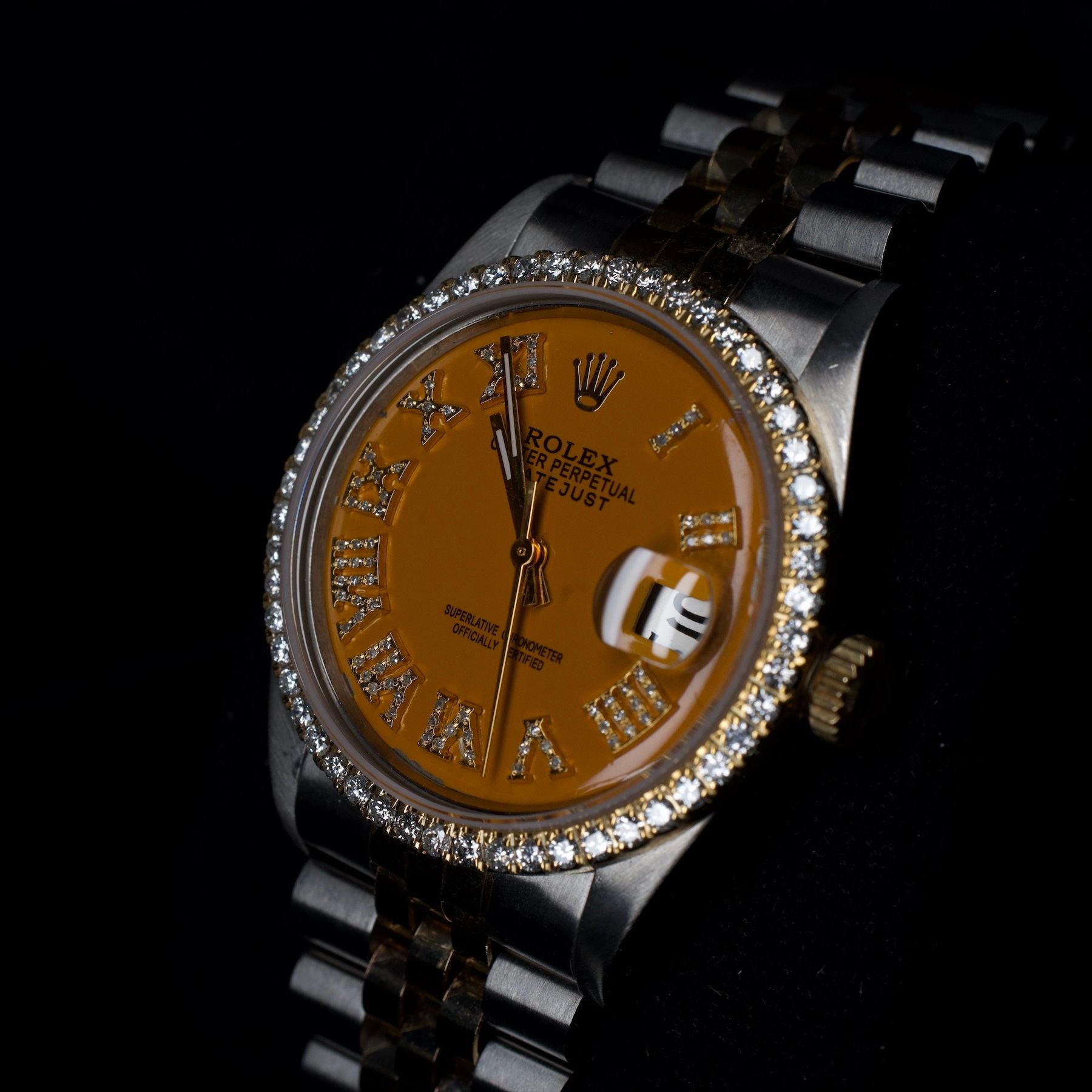 Rolex DateJust Orange Diamond Dial