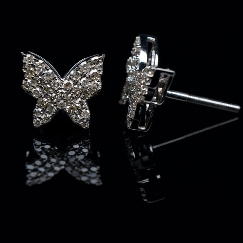 14K Butterfly Diamond Earrings