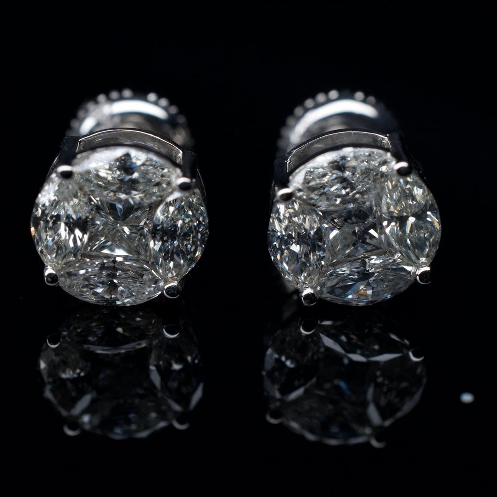 14K Gold Natural Diamond Earrings