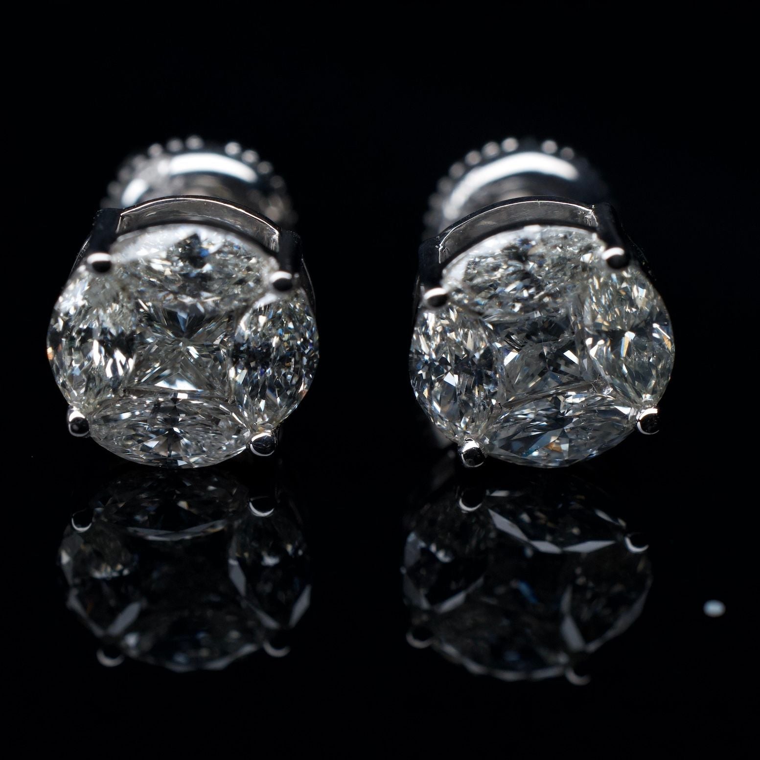 14K Gold Natural Diamond Earrings