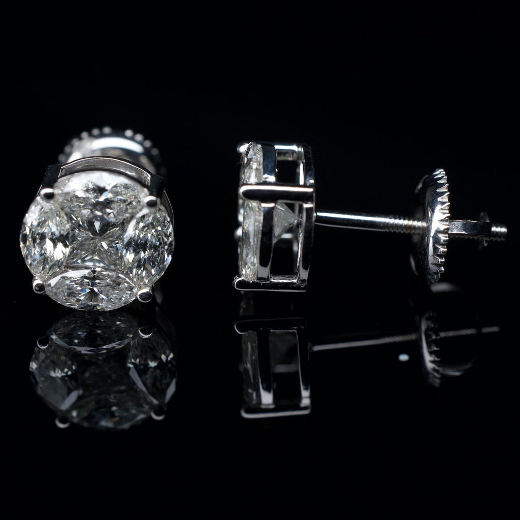 14K Gold Natural Diamond Earrings
