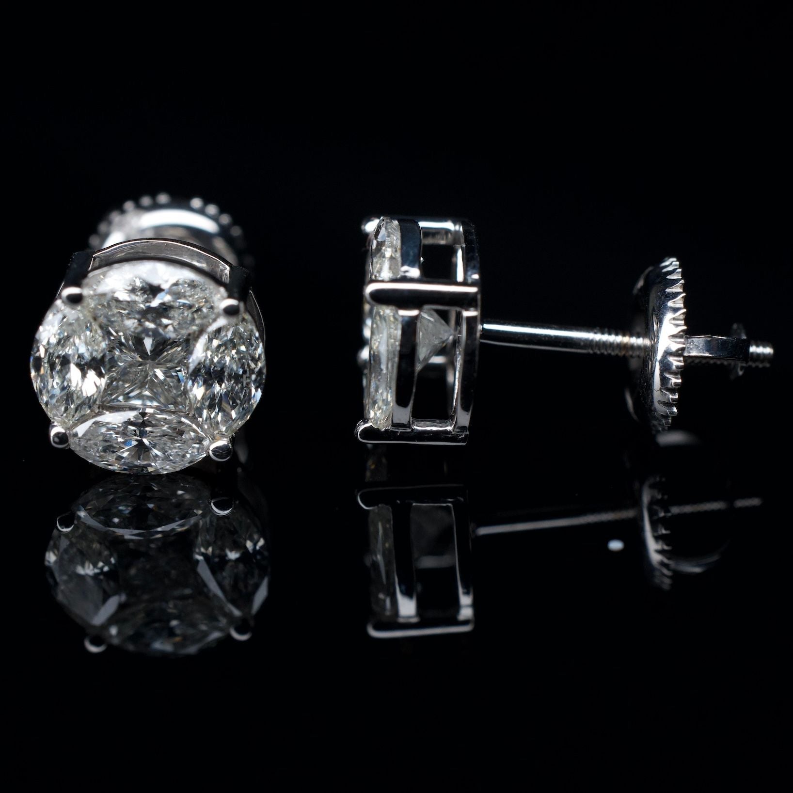 14K Gold Natural Diamond Earrings