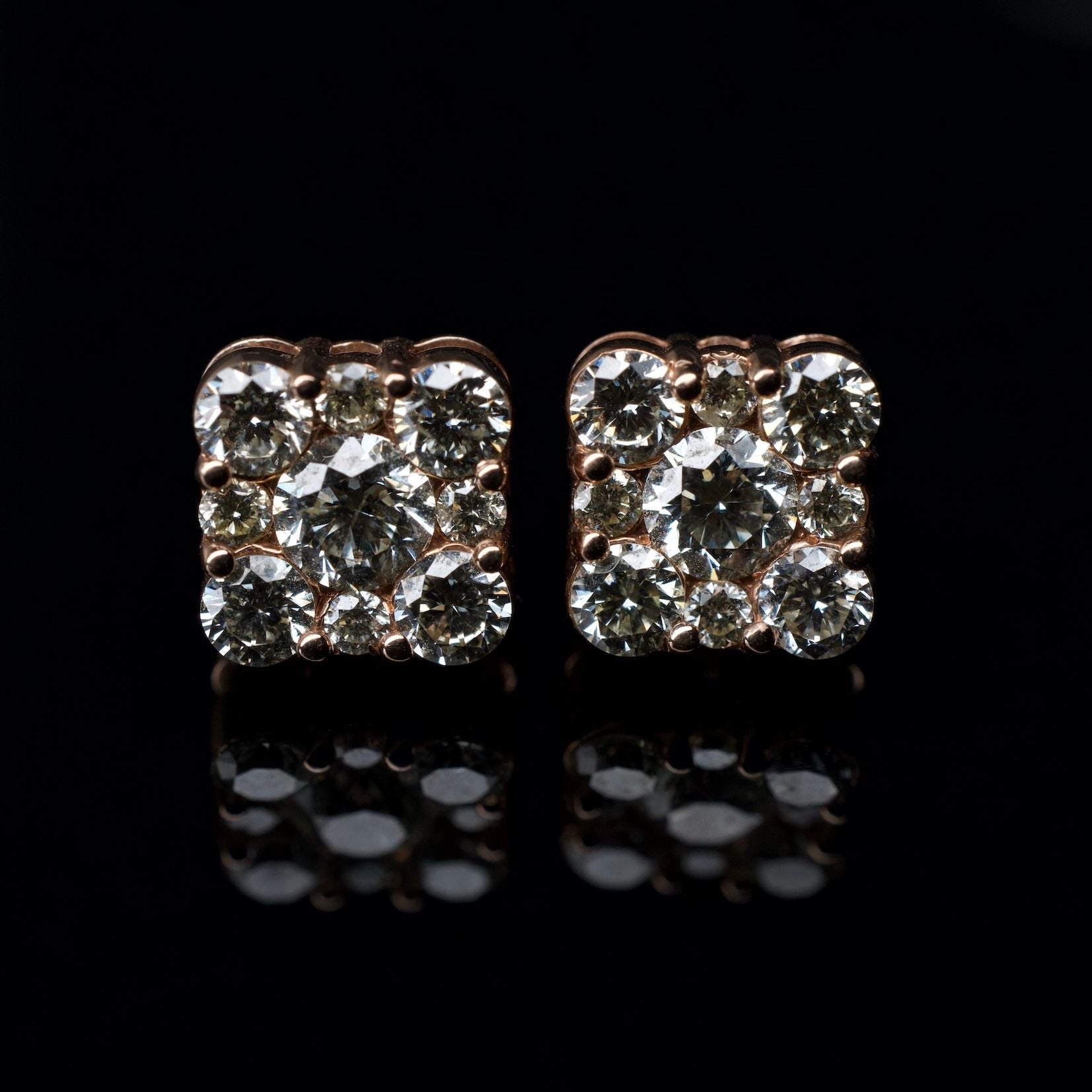 Natural Diamond Earrings 14K 1.65ctw