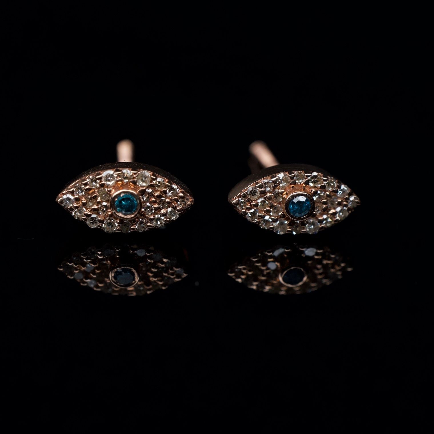 Evil Eye Natural Diamond Earrings