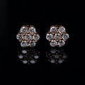 Flower Diamond Earrings 14K