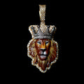 14k Natural Diamond Tiger Pendant 1.65ctw