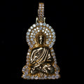 14k Natural Diamond Buddha Pendant 1.58ctw