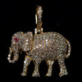 14k Natural Diamond Elephant Pendant 2.43ctw