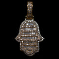 14k Natural Diamond Hamsa Pendant 1.4ctw