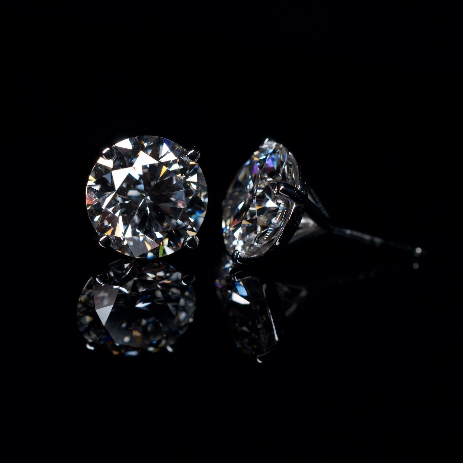 Martini Stud Earrings 6.4ctw Lab
