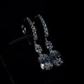 14K Lab Oval Diamond Drop Earrings 3ctw