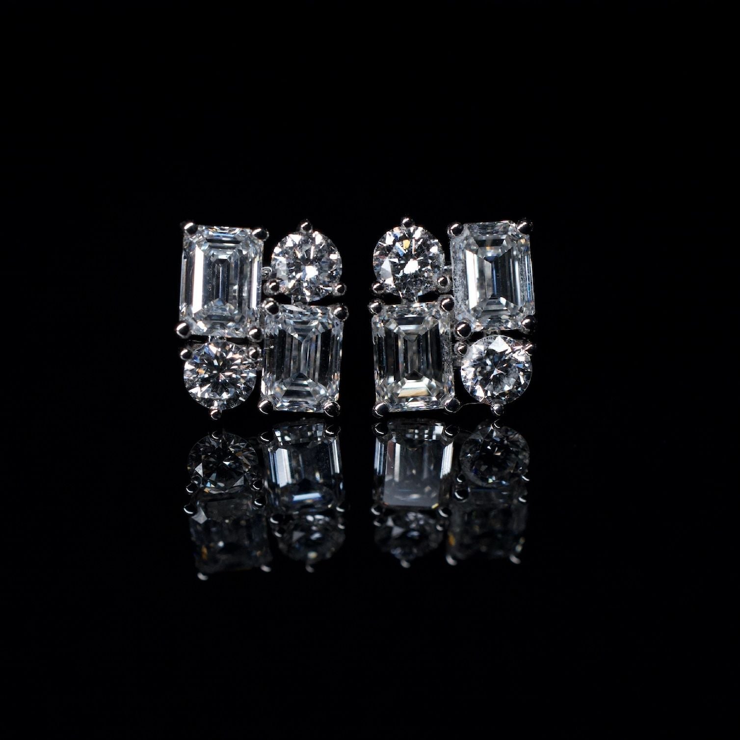 14K Lab Diamond Earrings 2.2ct