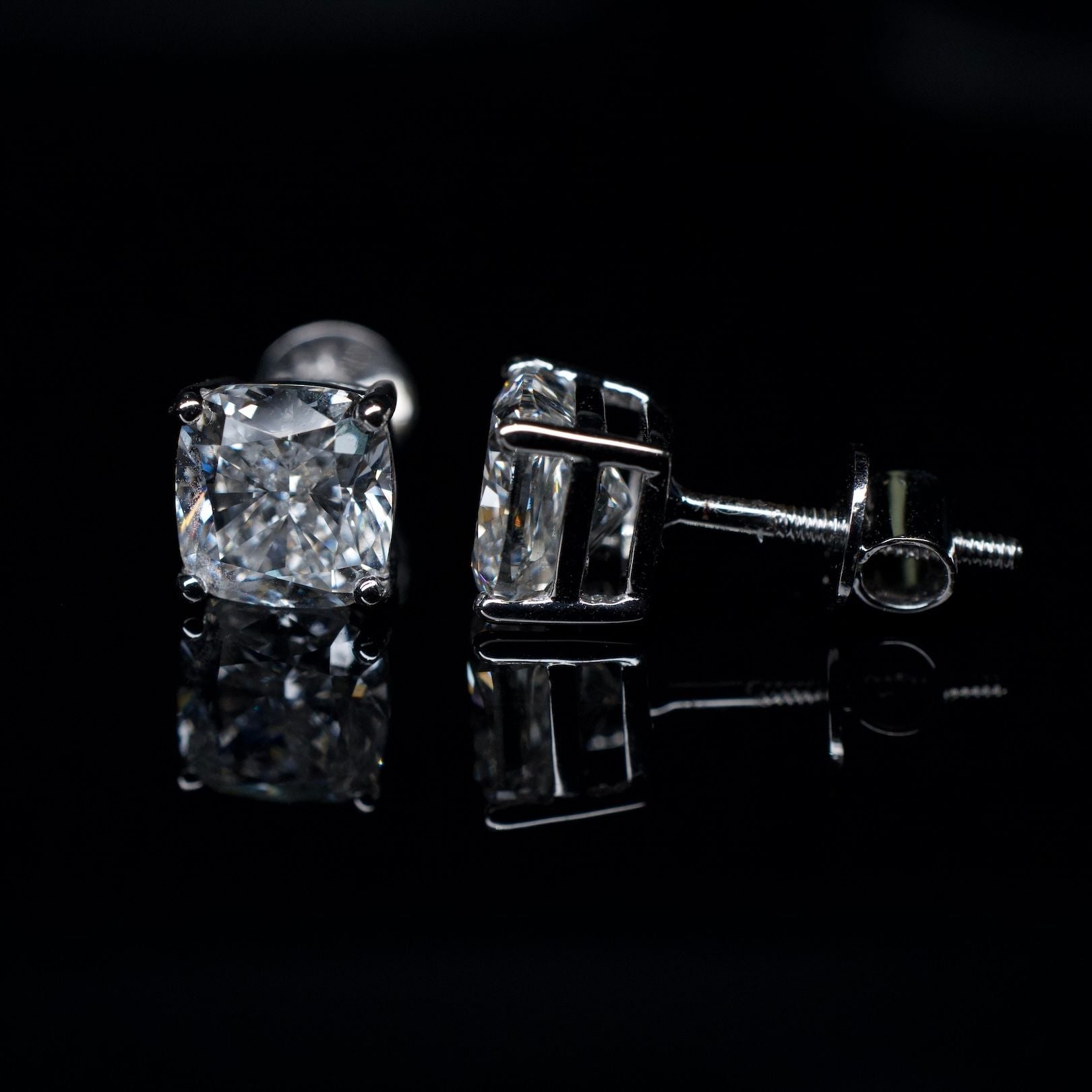 14K Lab Diamond Earrings 3.06ctw 2.66g