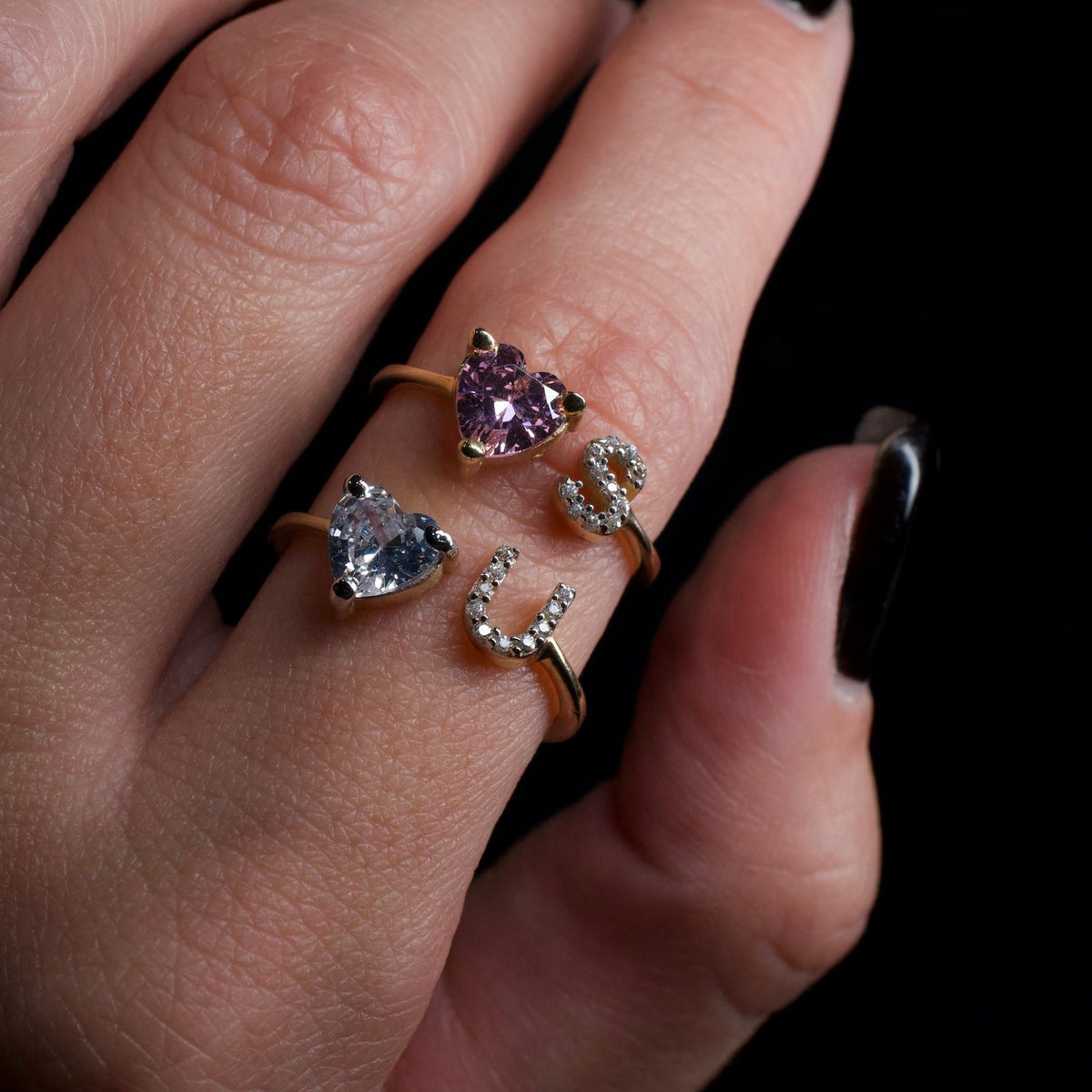 14K Initial Rings A-Z