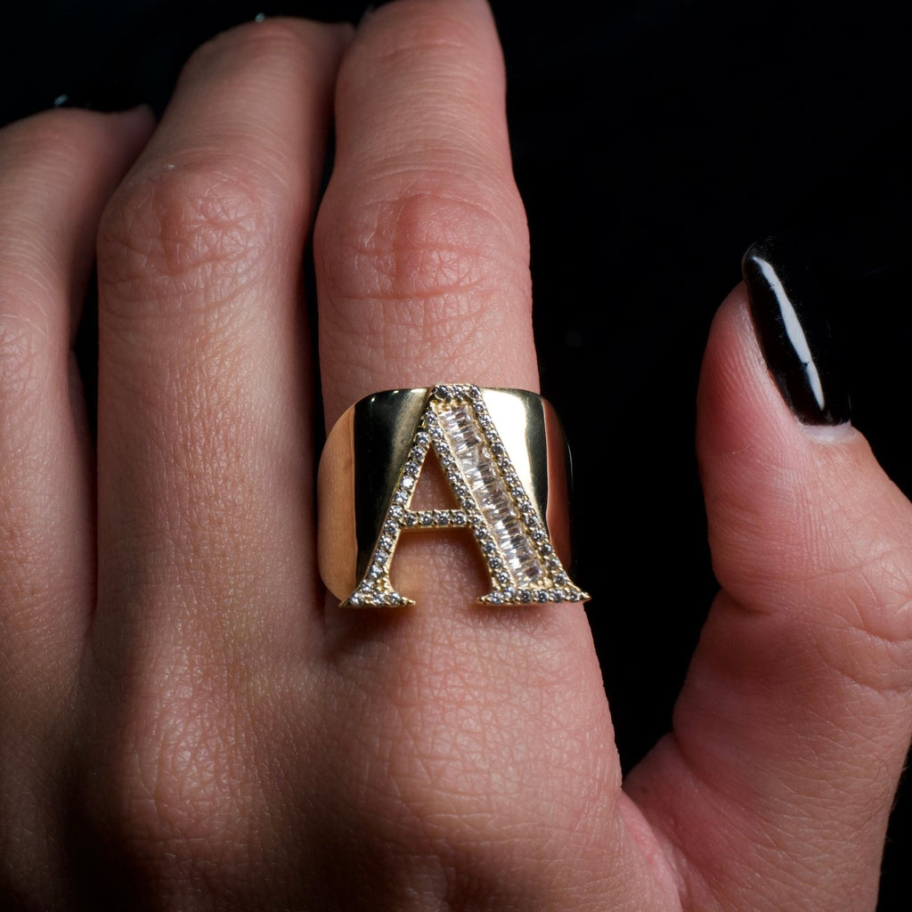 14K Gold Ring With Initial A