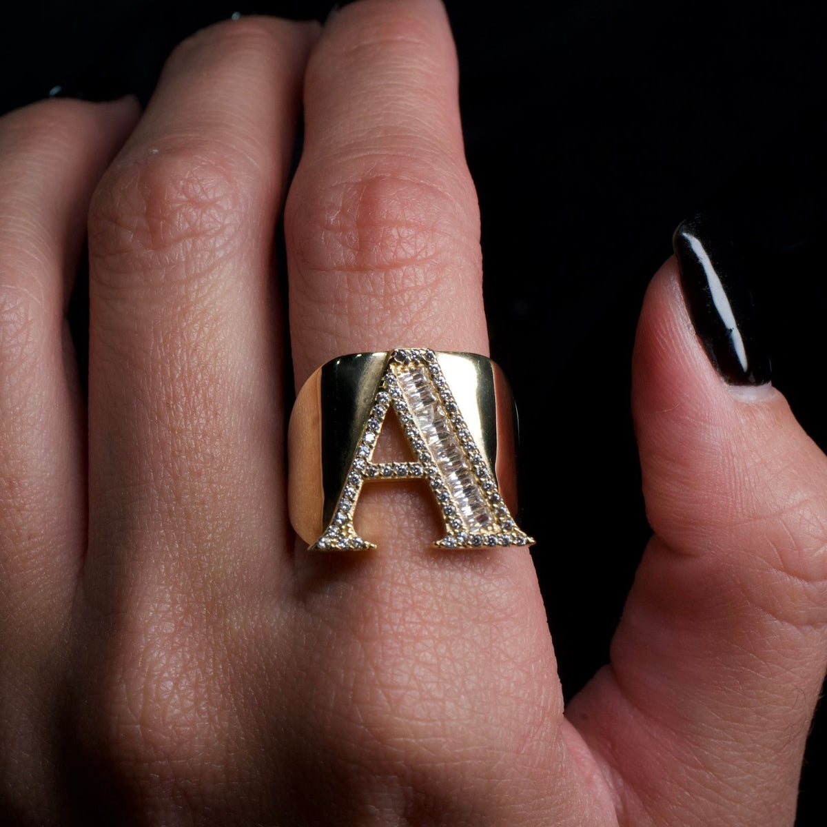 14K Gold Ring With Initial A