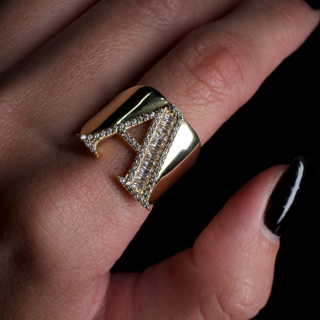 14K Gold Ring With Initial A