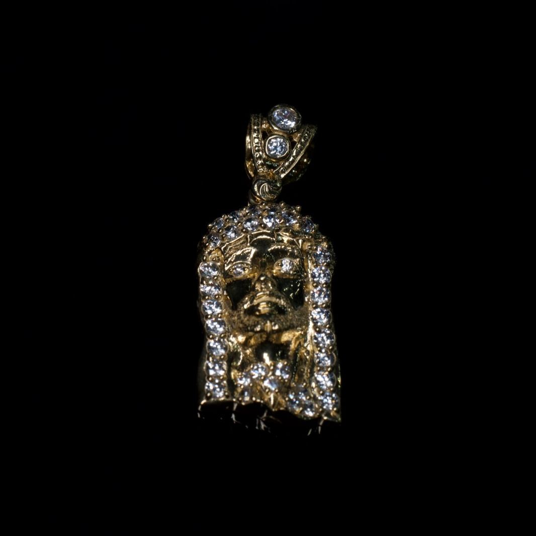 14K Jesus Head Pendant